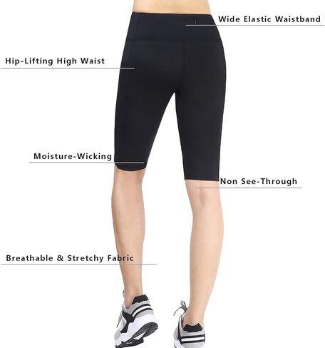 Zinmore Women's Running Cycling Shorts Exercise Workout Yoga Shorts Half Pants with Pockets in Saudi Arabia