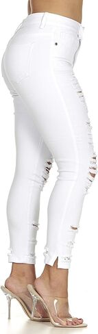 COVER GIRL Women's High Waisted Cute Ripped Fray Distressed Fit Skinny Juniors in Saudi Arabia