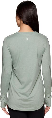 سترة يوغا نسائية من RBX Activewear، مقاس مريح خفيف الوزن ورقبة مستديرة وأكمام طويلة مع زخرفة مضلعة in Saudi Arabia