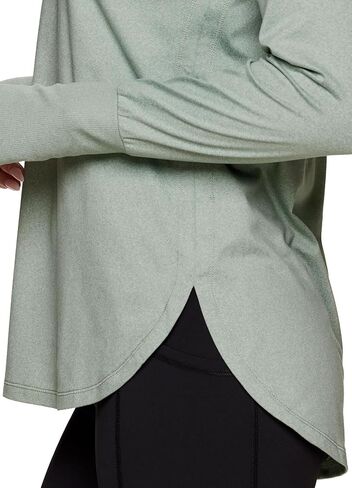 سترة يوغا نسائية من RBX Activewear، مقاس مريح خفيف الوزن ورقبة مستديرة وأكمام طويلة مع زخرفة مضلعة in Saudi Arabia