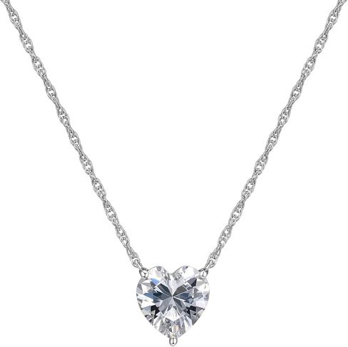 DIAMONLITE 1.0-2.5 Ct Cubic Zirconia Pendant Necklace for Women, D Color VVS Clarity Excellent Cut, 925 Sterling Silver Lab Created Simulated Diamond Solitaire Prong or Bezel Necklace, 18 inch + 2 inch Extender, Womens Silver CZ Zirconia Necklace in Saudi Arabia