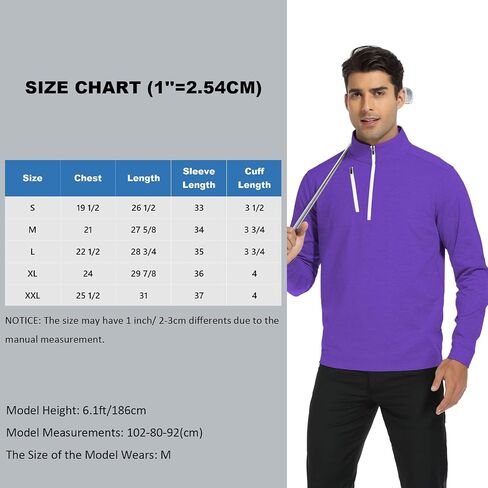 DEOLAX Mens Quarter Zip Pullover Solid 1/4 Zip Pullover Mens Athletic Performance Dry Fit Long Sleeve Thermal Mens Sweatshirt Mock Neck Mens Fishing Running Shirts UPF 50+ Golf Shirts for Men Purple in Saudi Arabia