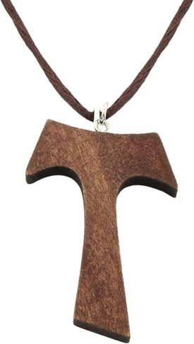 Wooden Franciscan Tau Accessory, Cross Pendant Necklace, Religious Gift for Friars and Nuns, 2 Inch Charm on 30 Inch Cord in Saudi Arabia