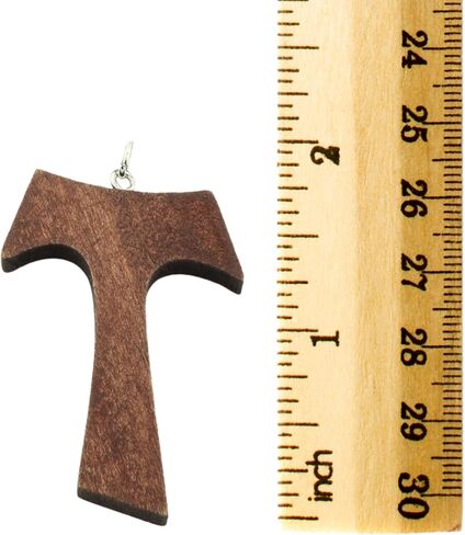 Wooden Franciscan Tau Accessory, Cross Pendant Necklace, Religious Gift for Friars and Nuns, 2 Inch Charm on 30 Inch Cord in Saudi Arabia