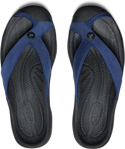 KEEN Men's Waimea H2 Toe Protecting Flip-Flops, Naval Academy/Black, 11 in Saudi Arabia