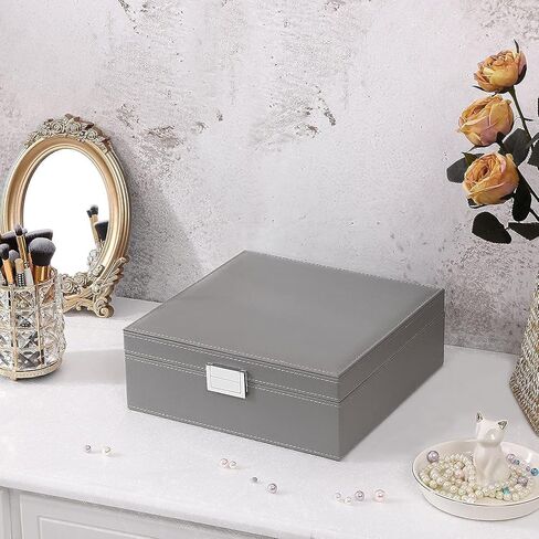 bewishome منظم الحلقات وحامل صندوق القرط علبة المجوهرات وأزرار الأكمام لتخزين الفتيات والنساء والرجال قلادة منظم صندوق قلادة منظم تخزين للسلاسل والأساور in Kuwait