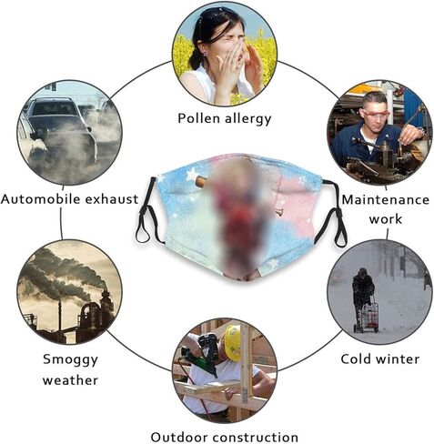 6pcs Anime Game Face Mask Washable Face Mask With Adjustable Earrings Headscarf Balaclava Muzzle Unisex in Kuwait