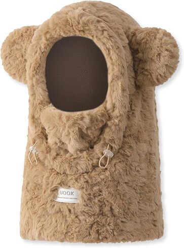LumiSyne Women Girls Winter Scarf Hat Gloves 3 In 1 hooded Scarf With Mittens Cat Bear Ears Polar Fleece Hoodie Pocket in Saudi Arabia