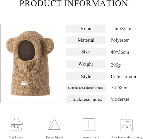 LumiSyne Women Girls Winter Scarf Hat Gloves 3 In 1 hooded Scarf With Mittens Cat Bear Ears Polar Fleece Hoodie Pocket in Saudi Arabia