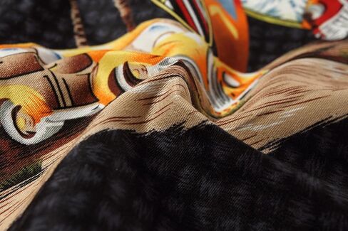 Palm Wave Men's Hawaiian Shirt Aloha Shirt Luau Shirt M Black Vintage Cars in Kuwait