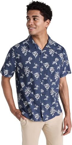 Vince Men's Ikat Floral Print Cabana Short Sleeve Shirt in Saudi Arabia