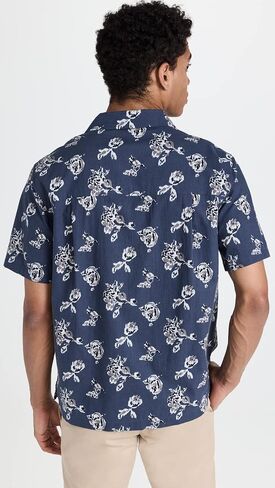 Vince Men's Ikat Floral Print Cabana Short Sleeve Shirt in Saudi Arabia