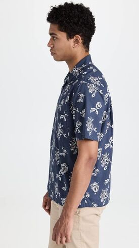Vince Men's Ikat Floral Print Cabana Short Sleeve Shirt in Saudi Arabia