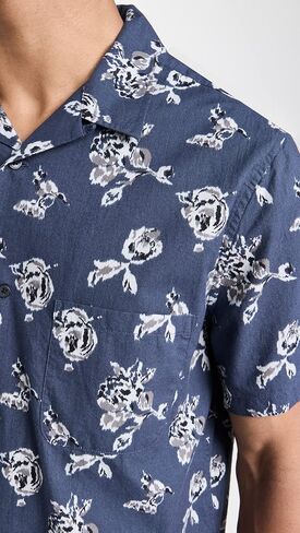 Vince Men's Ikat Floral Print Cabana Short Sleeve Shirt in Saudi Arabia