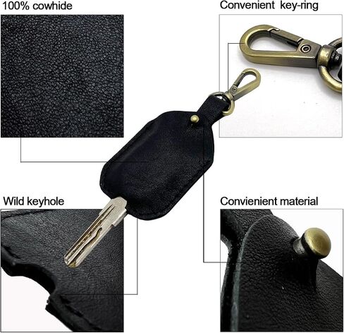 Genuine Leather Key Sleeve,Handmade Key Ring Holder,Vintage Key Cover Stylish Protective Key Case for Broken Key in Saudi Arabia