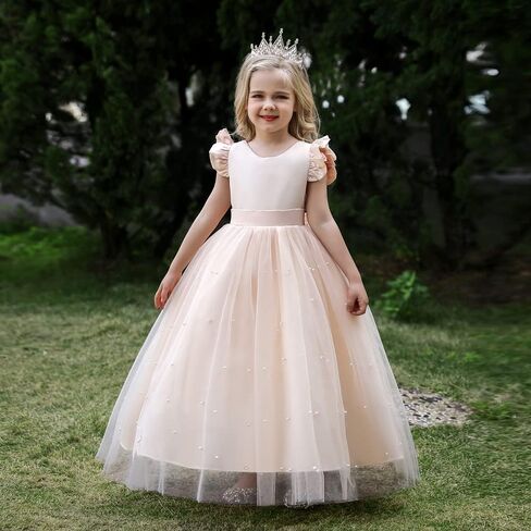 Cichic Elegant Little and Big Girls Long Birthday Party Wedding Pageant Graduation Prom Maxi Dresses 4-14Years in Kuwait