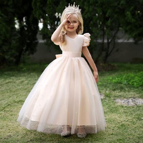 Cichic Elegant Little and Big Girls Long Birthday Party Wedding Pageant Graduation Prom Maxi Dresses 4-14Years in Kuwait