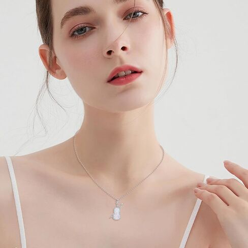 CRMAD Violins Necklace for Women Sterling Silver Opal/Turquoise Necklace Violins Jewelry Gift for Girls in Saudi Arabia