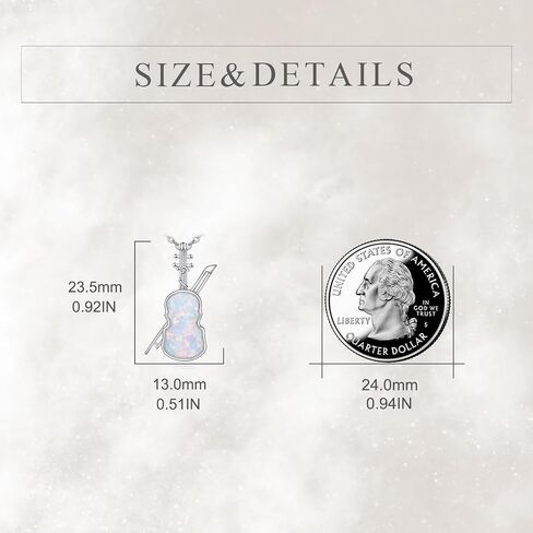 CRMAD Violins Necklace for Women Sterling Silver Opal/Turquoise Necklace Violins Jewelry Gift for Girls in Saudi Arabia