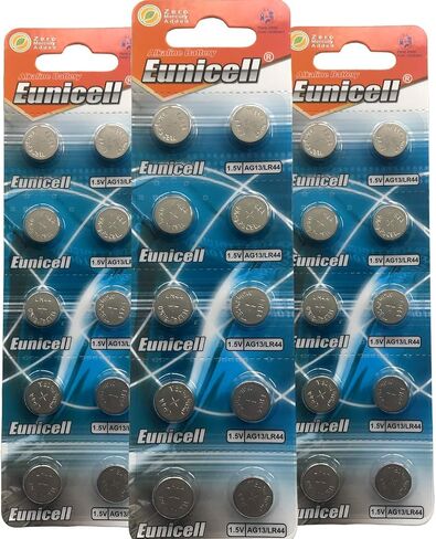 Eunicell Pack of 100 Button Batteries AG13 LR44 L1154 357 A76 SR44 G13 in Saudi Arabia