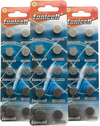 Eunicell Pack of 100 Button Batteries AG13 LR44 L1154 357 A76 SR44 G13 in Saudi Arabia
