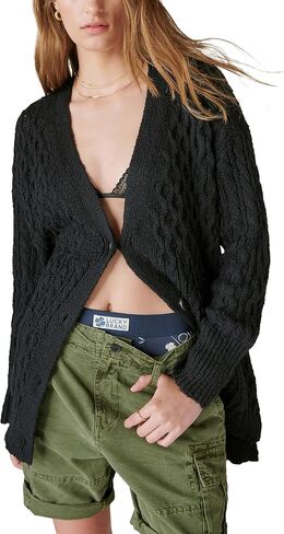 Lucky Brand Women's Mixed Cable Cardigan in Saudi Arabia