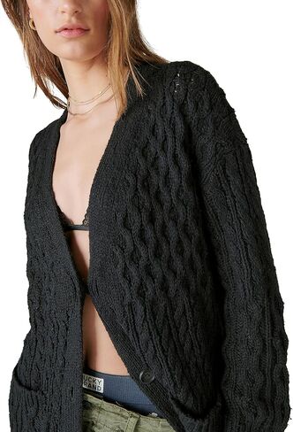 Lucky Brand Women's Mixed Cable Cardigan in Saudi Arabia