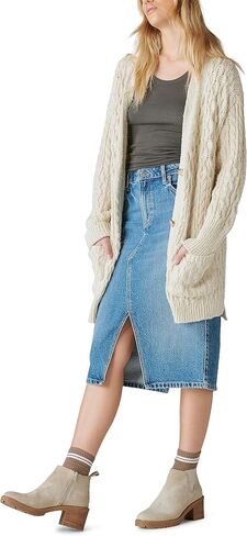 Lucky Brand Women's Mixed Cable Cardigan in Saudi Arabia