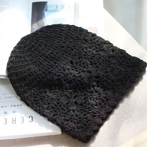 المرأة الكروشيه قبعة صغيرة مترهل، متماسكة الأزهار القطن انقطاع القبعات الصيفية in Kuwait