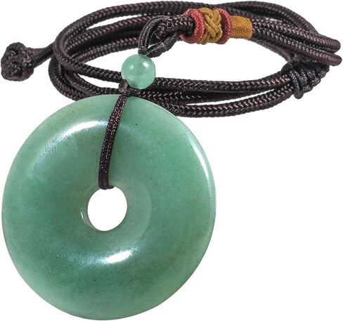 قلادة كريستال بإبزيم السلام للجنسين مع حبل قابل للتعديل، تميمة من حجر الشفاء للحماية in Kuwait