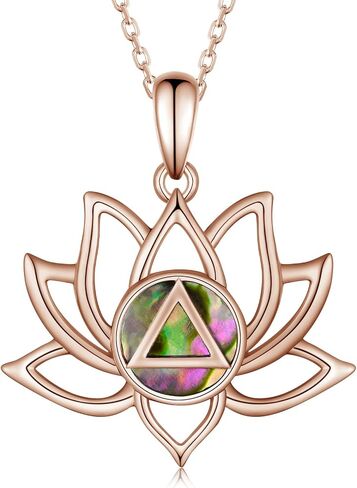 AA Sobriety Gifts Sterling Silver Alcoholics Anonymous Recovery Symbol Necklace Lotus Alcoholics Anonymous Gifts for Women Men in Kuwait