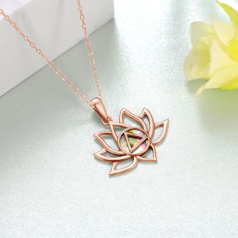 AA Sobriety Gifts Sterling Silver Alcoholics Anonymous Recovery Symbol Necklace Lotus Alcoholics Anonymous Gifts for Women Men in Kuwait