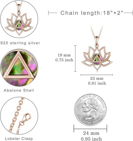 AA Sobriety Gifts Sterling Silver Alcoholics Anonymous Recovery Symbol Necklace Lotus Alcoholics Anonymous Gifts for Women Men in Kuwait