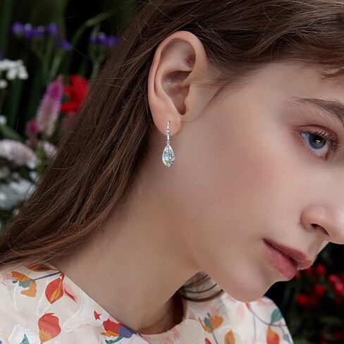 Mothers Day Gifts Birth Flower Aurora Borealis Earrings Sterling Silver Hypoallergenic Crystal Birthday Floral Flower Jewelry Birthday Gifts for Women Mom in Kuwait