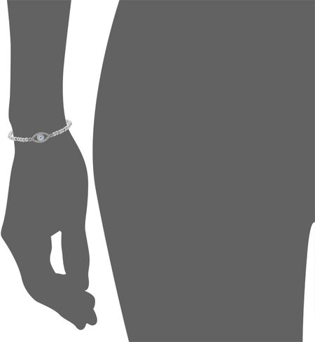 Edforce Stainless Steel Women Evil Eye Ball chain Elastic bracelet with CZ Cubic Zirconia in Kuwait