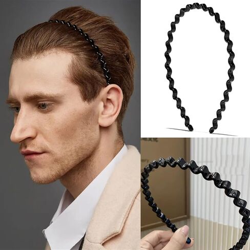 10 pcs Non Slip Fashion Effortless Plastic Headbands with Teeth Skinny Hair Bands Combs for Women Men Teen Girls in Saudi Arabia
