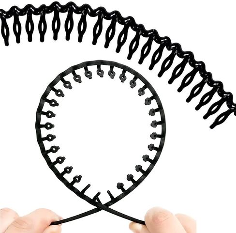 10 pcs Non Slip Fashion Effortless Plastic Headbands with Teeth Skinny Hair Bands Combs for Women Men Teen Girls in Saudi Arabia