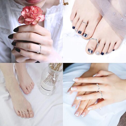 سلليس 2 قطعة 925 خاتم الإبهام شيفرون للنساء الحد الأدنى تكديسها ميدي خواتم مجموعة بسيطة قابلة للتعديل مفصل مفتوحة in Kuwait