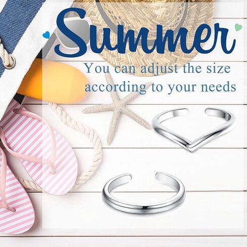 سلليس 2 قطعة 925 خاتم الإبهام شيفرون للنساء الحد الأدنى تكديسها ميدي خواتم مجموعة بسيطة قابلة للتعديل مفصل مفتوحة in Kuwait