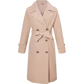 RISISSIDA Women Trench Coat/Windbreaker Spring and Fall Fashion,Water Resistant Thin Transition Jacket