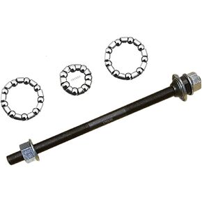 3/8'' x 175mm Rear Coaster Hub Axle Replacement Includes Hub Bearing Retainers for Most Beach Cruisers, Lowrider Bikes and Kids Bicycles with Rear Coaster Brake Wheels, Black