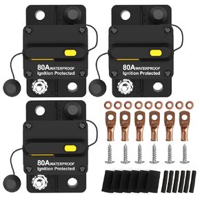 60 Amp Circuit Breaker with Manual Reset Car Marine Trolling Motors Boat RV ATV 12V-48VDC Waterproof Audio System Fuse