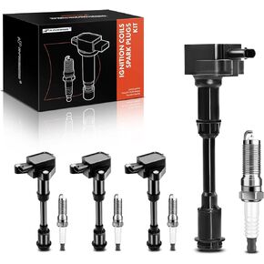 A-Premium Set of 4 Ignition Coil Pack and Iridium Spark Plugs Compatible with Ford Escape 2013-2016, Fusion 2013-2014, Fiesta 2014-2019, Transit Connect 2014-2016, 1.6L