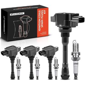 A-Premium Ignition Coils and Spark Plugs Kits Compatible with Nissan Juke 2011-2017 L4 1.6L