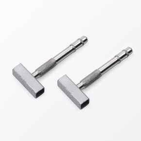 2 Pcs Silver Diamond Grinding Wheel Dresser Stone Bench Grinder Dressing Tool for Grinding Deburring Wheels Truing Grinding Durable Quality with Smart Details Design Flat Diamond Coated Surface in Kuwait