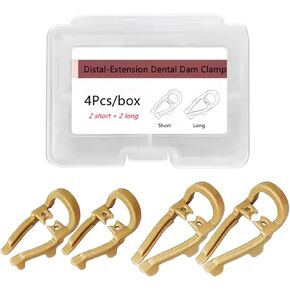 4 Pcs Dental Resin Rubber Dam Clamps Clip, Dental Resin Rubber Dam Clamps, Dam Soft Clamps Premolar Rubber Barrier Clip Resin Material.-4pcs