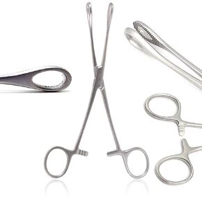 OdontoMed2011® 6" Mini Sponge Body Piercing Forceps Foerster Sponge Forceps Locking Clamp Serrated Tips Straight Stainless Steel