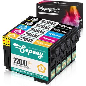 Remanufactured Ink Cartridge Replacement for Epson 220 220XL 220 XL T220, Use with Epson WF-2760 WF-2750 WF-2630 WF-2650 WF-2660 Expression Home XP-420 XP-320 XP-424 Printer, 5 Packs