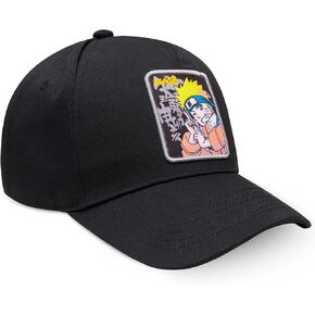 Naruto Boys Cap Summer Holiday Essentials Adjustable Strap Peaked Baseball Cap Boys and Teenagers Breathable Cotton Kids Sun Hat Anime Gifts for Boys Black
