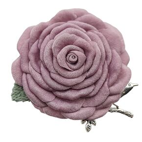 6.5 cm Tiny Rose Flower Brooch Pin By NhanDo Handmade – Floral Brooch Pin, Handmade Gift Ideas, Gift for her, Gift For Mom, Bridesmaid gift, valentines day gifts (Off-white)